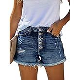 ZOLUCKY Jean Shorts Womens Summer High Waisted Denim Stretchy Ripped with Pockets