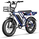 Jasion RetroVolt Electric Bike for Adults, 2000/3000W Peak - 30/38MPH Electric Mountain Bike, 48/52V, 13/20AH Removable Batte