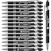 Vebermo 15 Pack Bible Verse Pens, Christian Inspirational Retractable Ballpoint Pens with Religious Scripture Quotes & Symbols, Smooth Writing Black Pens for Church, Gifts for Christians, Black