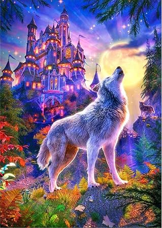 Nicole Knupfer 5D Diamond Painting Set, Full DIY Wolf Pattern Diamond
