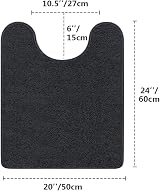 Non Slip Toilet Mat 50x60cm U Shape Black Ultra Thick Microfiber view 7