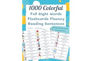 1000 Colorful Full Sight Words Flashcards Fluency Reading Sentences English - Norwegian Phrasebook And Dictionary: My kids fi