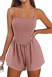 Ekouaer Womens Summer Sleeveless Workout Rompers