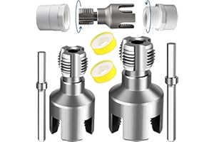 UHGEYN Pipe Thread Cutting Tool,1/2''and 3/4''Die set integrated internal & external pipe threading tool, Electric Drill Compatible PVC Pipe Threader Kit,multifunctional pipe threading tool for Home Repair