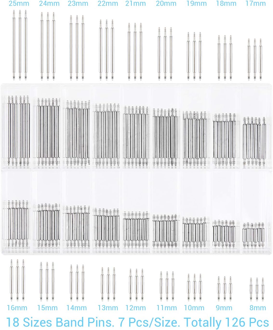 Watch Link Remover Kit, Ohuhu 142pcs in 1 Link Remover Repair Tool, Watch Band Strap Link Pin Remover with 3 Extra Pins, Spring Bar Tool Set with Extra 4 Tips Pins, 126PCS Extra Watch Band Link Pins: Home Improvement