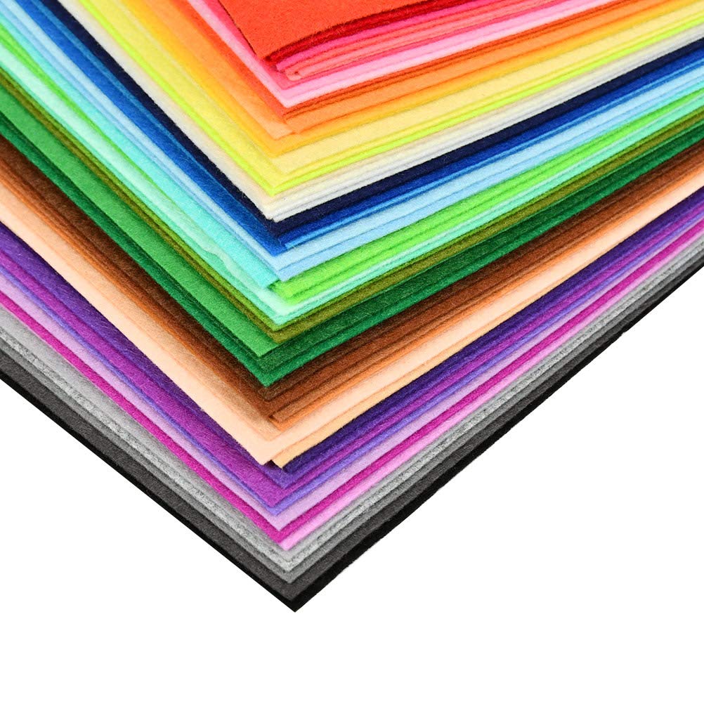 60Pcs Stiff Felt Fabric Sheets, 8 x 12 inches Craft Felt Sheets Assorted Color 1mm Thick Stiff Craft Felt for DIY Crafts, Sewing, Crafting Projects