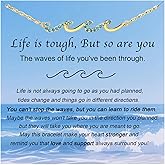THSOGO Inspirational Wave Bracelet for Women - Unique Get Well, 'Thinking of You' Gifts, Ideal for Friend Sister Mom Daughter