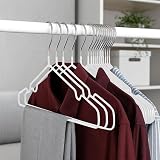 KEPLIN 20x Premium Rubber Coated Metal Hangers White 4mm Space-Saving view 7