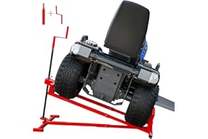 WIILAYOK Lawn Mower Lift Jack with Manual Handle & Power Handle, 882 Lbs Weight Capacity, Riding Mower Lift Jack for Garden Tractors and Mowers, Red