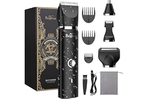 Brightup Manscape Electric Razor for Men, Wet/Dry Pubic Ball Nose Body Facial Shaver with LED Light, Body Hair Trimmer with Storage Bag, Womens Bikini Trimmer, Mens Grooming Kit