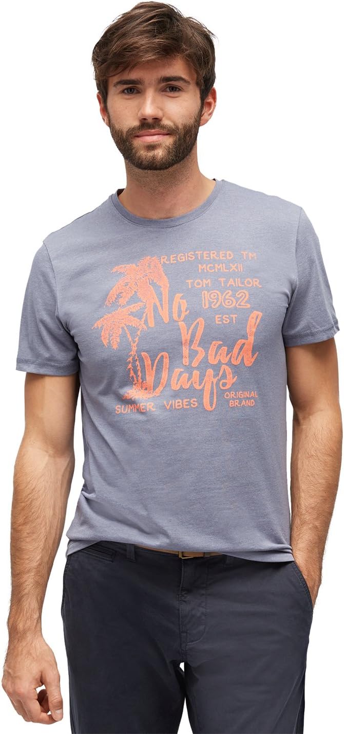 Tom Tailor Men's Crew Neck Print Package T-Shirt