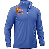 TACVASEN Men's Quarter Zip Pullover Fleece Lined Thermal Long Sleeve Golf Shirt 1/4 Zip Warm Winter Sweatshirts