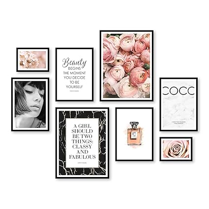Artfaves Poster Set Coco 8 Wandbilder Premium Mix ästhetische Motive Sprüche Ohne Rahmen