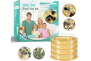 RIGHT COAST Mold Test Kit for Home Detection: 4 Simple DIY Science Kits for Fastly Testing Home Surfaces & Air Quality Detector & HVAC Monitor Includes Detailed Identification Guide