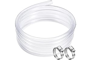DAVCO 1" ID - 25 ft Clear Vinyl Tubing with 2 Stainless Clamps, Low Pressure Flexible PVC Tube, Heavy Duty UV Chemical Resistant Lightweight Plastic Vinyl Hose, BPA Free and Non Toxic
