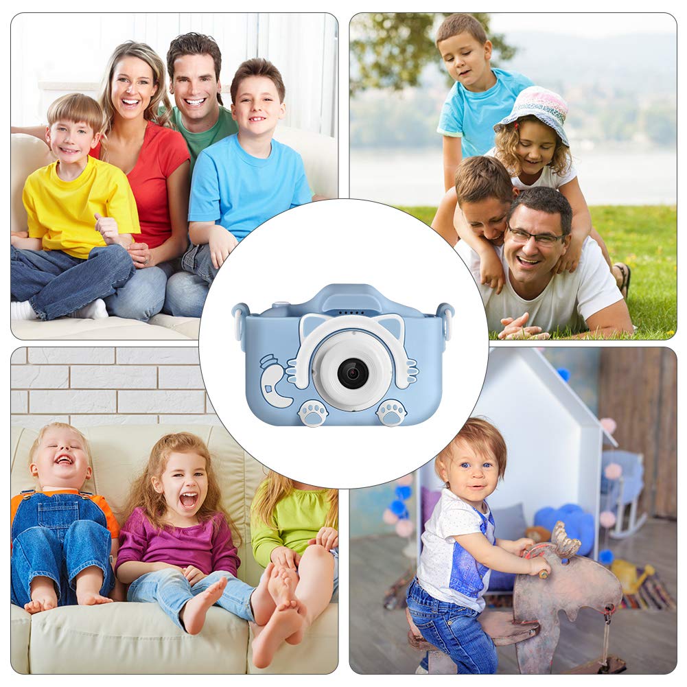 Kids Camera, Digital Camera for Kids 16.0MP 2.0 Inch HD Shockproof Camera, IPS Screen Kids Video Camera with 32 GB Memory Card and Games, Mini Kids Camcorder(1920x1080P) Camera Gifts for Kids (Blue)