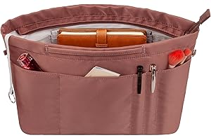 Vercord Purse Insert Organizers for Tote Handbag Bag in Bag with Zipper Liner Bag Organizer for Women 14 pockets