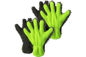 B BELPAIR 4 Pack Car Wash Mitt - Extra Large Size Chenille Microfiber Car Wash Glove for Car Exterior Interior Cleaning Scrat