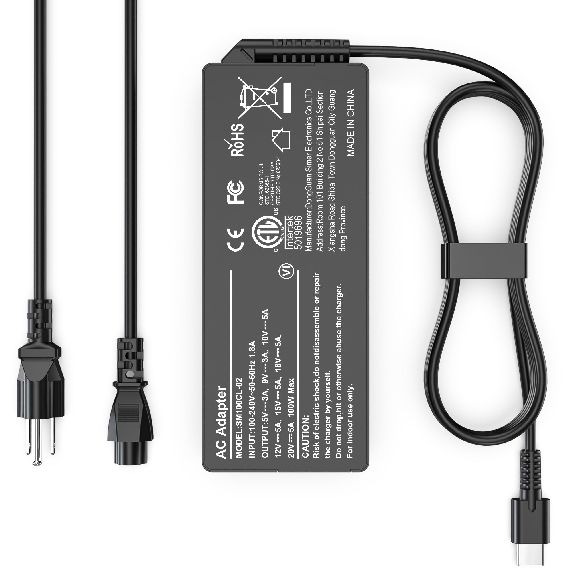 Photo 1 of FJEZCHN 100W USB Type C Laptop Charger Universal Compatible with Chromebook,HP,Lenovo,Acer,Dell,Asus,Mac Book and More Devices,USB C Power Adapter
