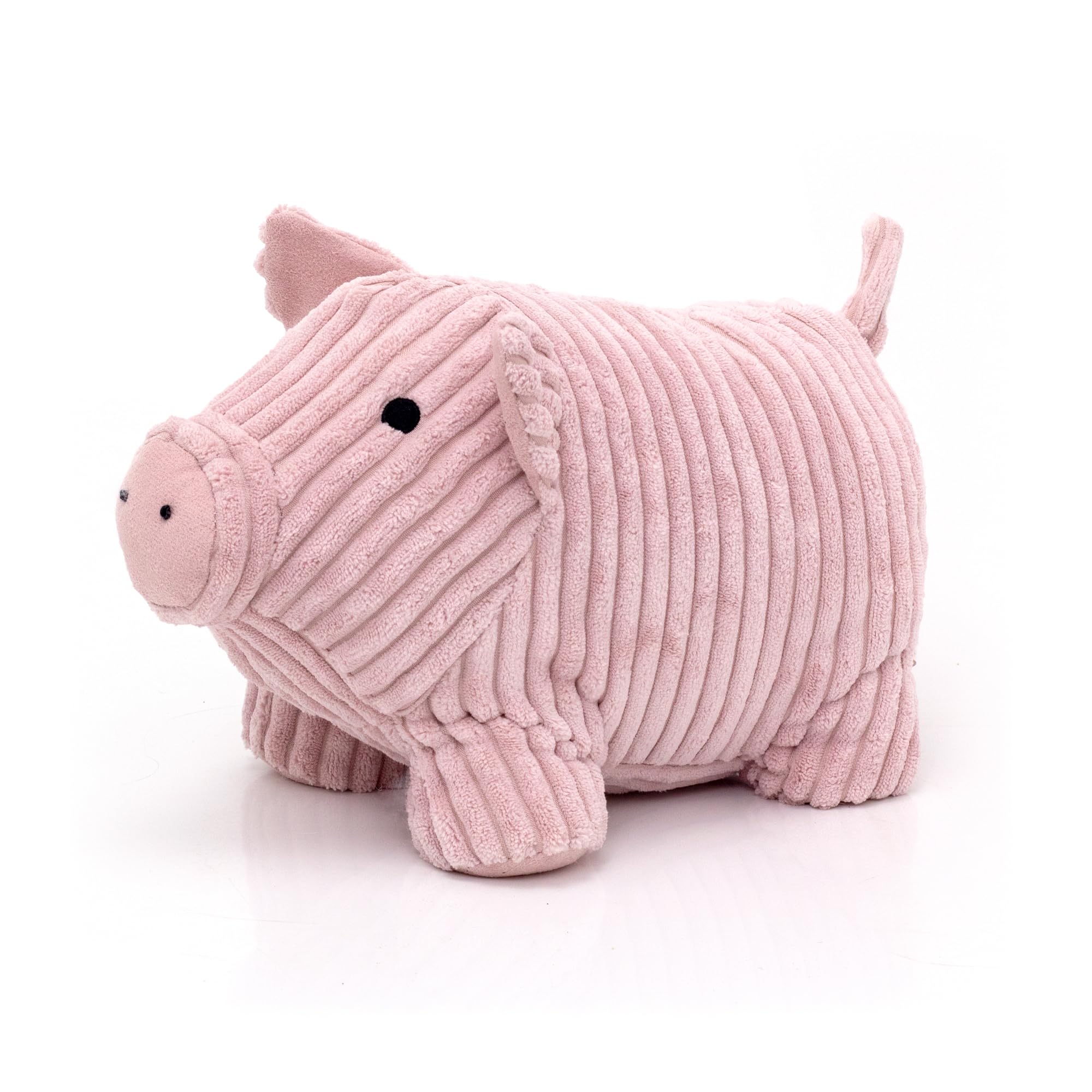 Carousel Home Twinkles Pig Doorstop Pink Ribbed Fabric Animal Doorstop | Pig Shaped Door Stop | Decorative Weighted Door Stopper - 1.5kg