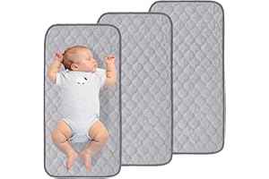 3PCS Waterproof Changing Pad Liners 27x14" Reusable Portable Diaper Changing Mat Machine Washable