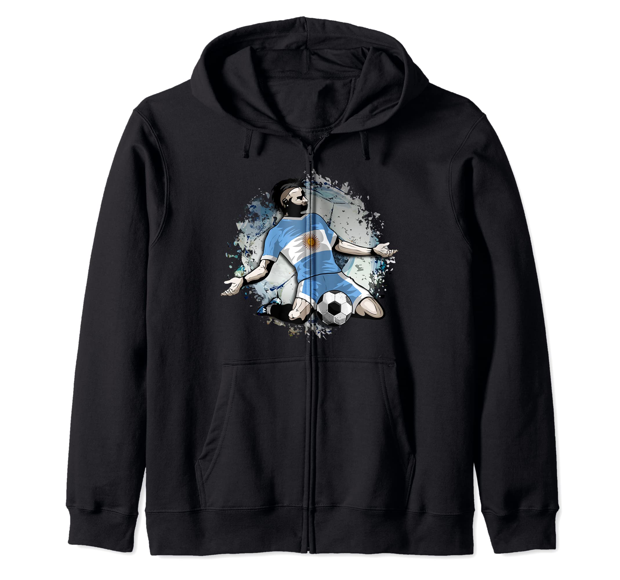 Argentina Soccer Argentinian National Flag Football Lovers Zip Hoodie