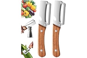 Zero Snag Wooden Peeler, 2026 New Zero Snag Wooden Kitchen Tool, Stainless Steel 2-in-1 Multifunctional Wood Handle Vegetable