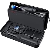 CYNOVA Carrying Case for DJI Osmo Action 6, PU Protective Storage Bag Compatible with Osmo Action 6 Adventure Combo & DJI Osmo Action 6 Accessories, Portable Travel Case