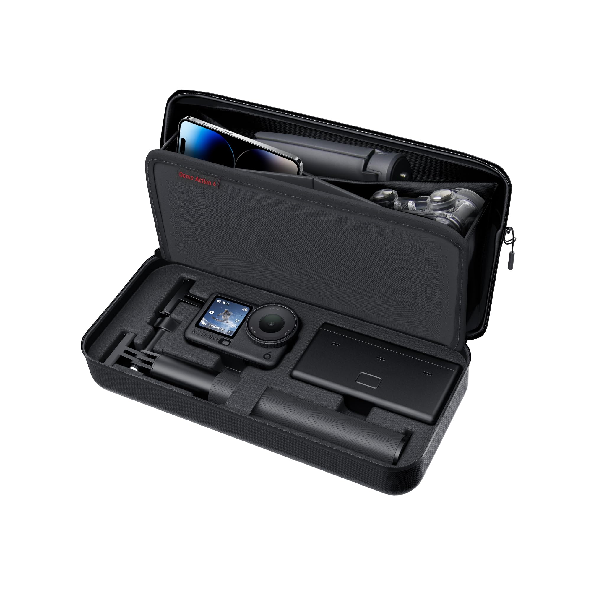 Photo 1 of CYNOVA Carrying Case for DJI Osmo Action 6, PU Protective Storage Bag Compatible with Osmo Action 6 Adventure Combo & DJI Osmo Action 6 Accessories, Portable Travel Case