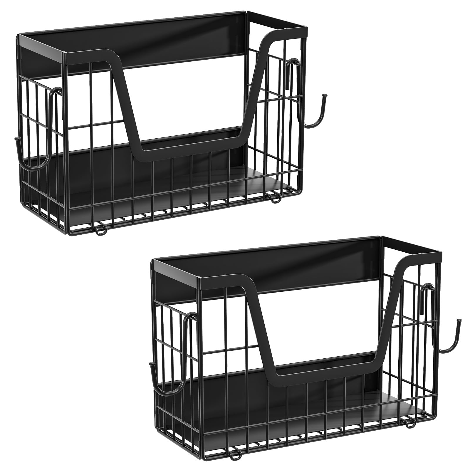 Photo 1 of 2 Pack Magnetic Shelves for Washing Machine, 15LB Heavy Duty Laundry Organizer, Large Capacity Collapsible Deep Baskets, No Assembly Organizer with Hooks, for Fridge, Dryer, Kitchen Spice Rack