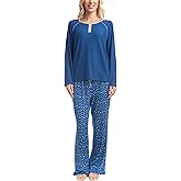 Goodnight Kiss Women's Pajama Set, Ultra Soft Loungewear, Long Sleeve Shirt and Pants - Cherry & Merry - Pijamas de Mujer