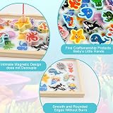 Vicloon Wooden Fishing Game 19Pcs Magnetic Bead Rod Toy Montessori 3+ Kids view 3