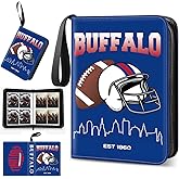 Football Card Binder, Buffalo Trading Card Holder Protectors, 4 Pocket Fits 400 Cards with 50 Removable Sleevesves Card Storage Album Folder Case Collector