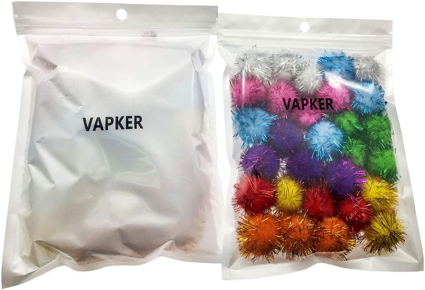 VAPKER 30 Piece Assorted Color Sparkle Balls Cat's Favorite Toy Tinsel Pom Poms Glitter : Pet Supplies