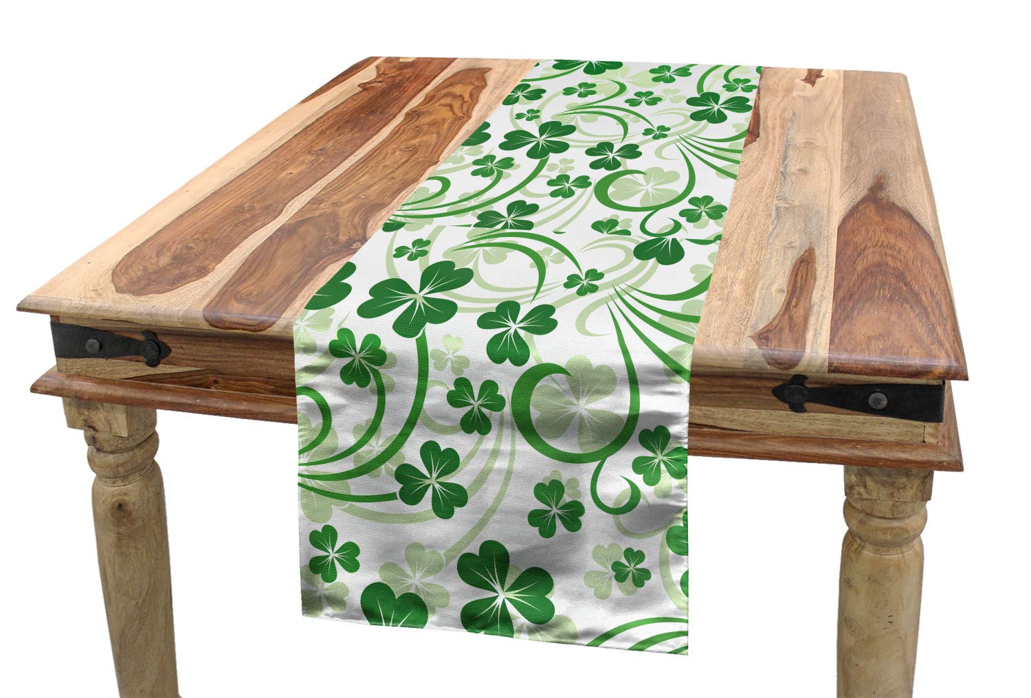 Amazon Com Lunarable Shamrock Table Runner Lucky Celtic