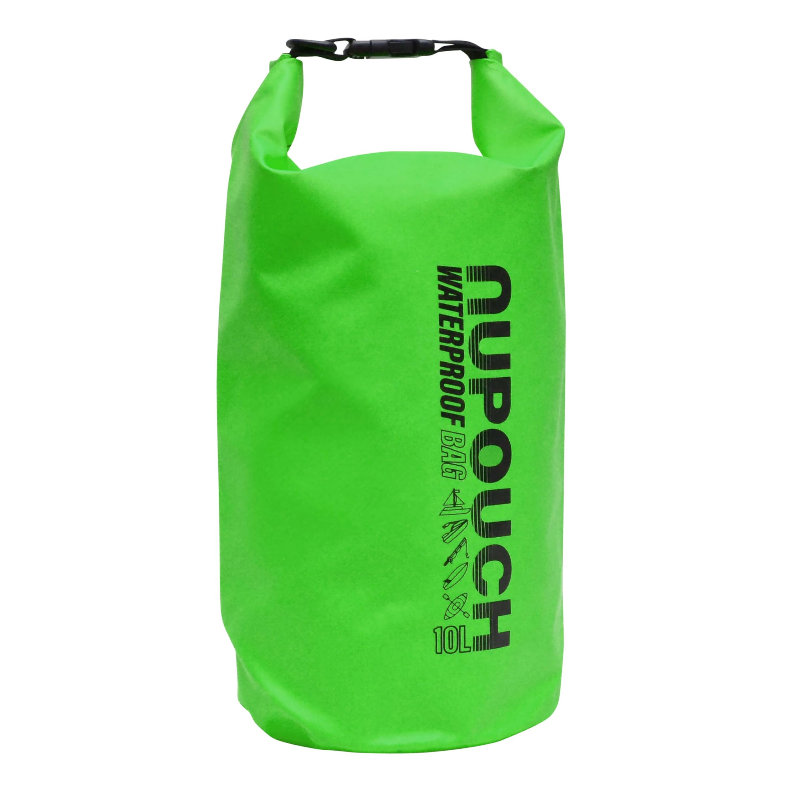 NuPouch Waterproof Dry Bag for Camping, Beach, Kayaking, Boating & outdoor Activities, 10 L, Green