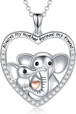 mother and baby elephant necklace
