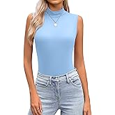 Zeagoo Womens Mock Turtleneck Tank Tops 2026 Slim Fitted Sleeveless Top Stretchy Basic Casual Layer Tee Shirts