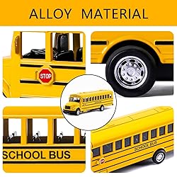 weilaga 5 Pack 5.5" Pull Back Yellow School Bus