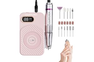 CSUPPCREA Nail Drill 45000RPM, Rechargeable Nail Drill Cordless, Professional Electric Battery Operated Nail File for Thick Toenails with11 Bits Kit for Manicure Remove Gel Polish