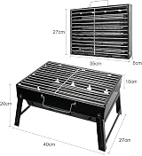 AGM Barbecue Grill Portable Folding Charcoal Grill Desk Tabletop Outdoor view 2
