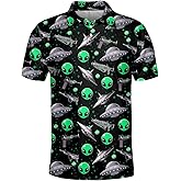 HIHI GLOBAL Bigfoot Golf Polo Shirts for Men, Bigfoot Sasquatch Golf Players, Men Polo Golf Shirt Short Sleeve