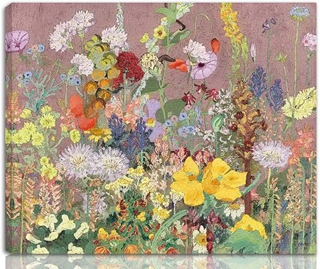 Amazon Co Jp Cedric Morris 伸びた ジクレー キャンバスに印刷 有名な絵画 美術品 ポスター 再生 壁の装飾 ハングする準備ができて 夏の花が咲く Nk ホーム キッチン