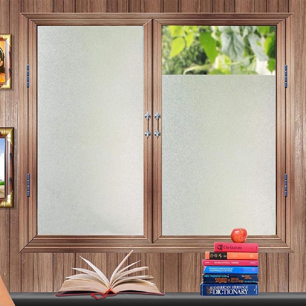 Zindoo Window Film Privacy Frosted Self Adhesive 59.5x400cm UV 95% High Privacy