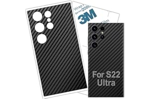 S22 Ultra Skin Wrap 3M Film Protective Back Glass Galaxy S22 Ultra Decal (Carbon Fiber)