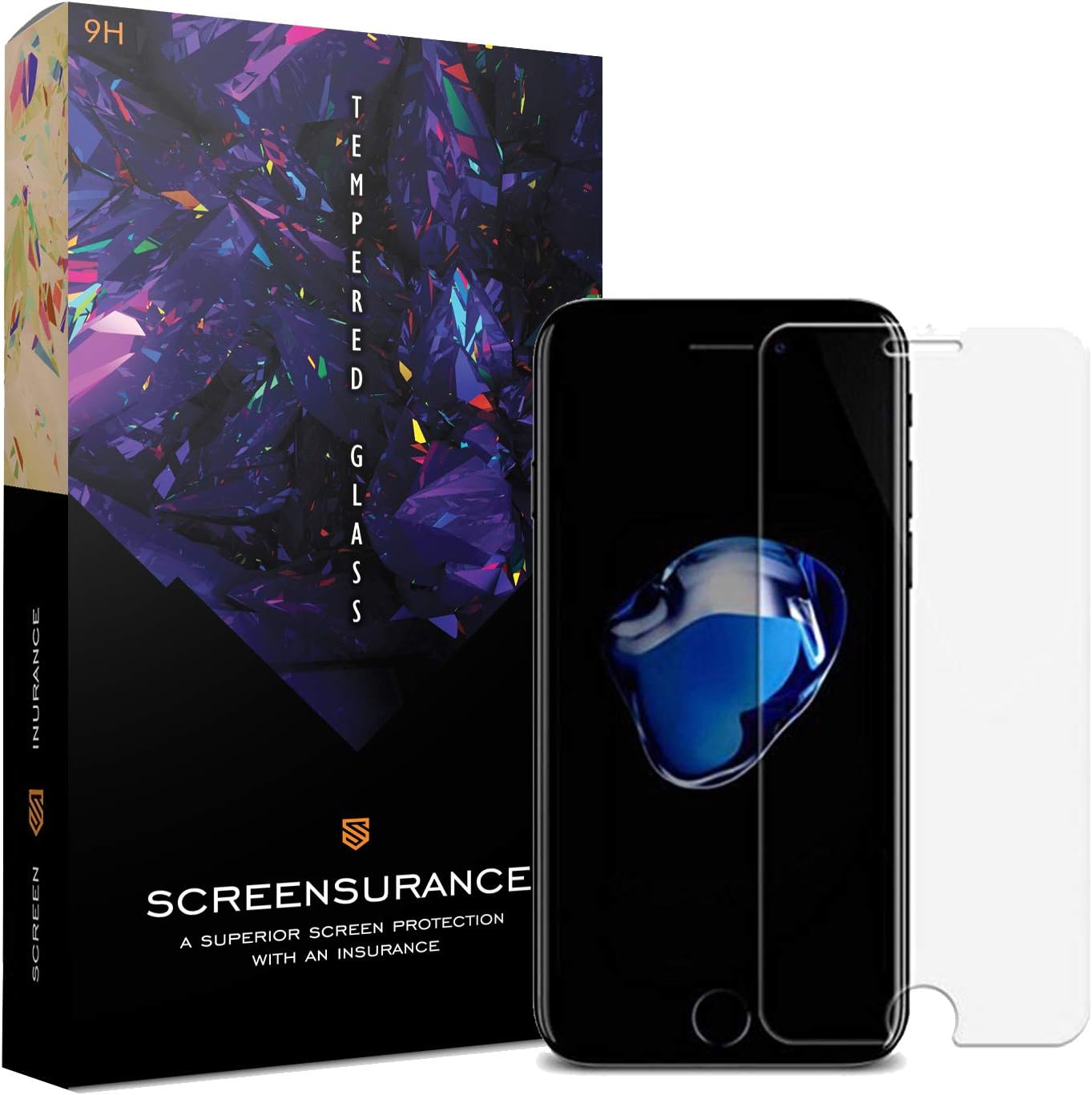 SCREENSURANCE's Clear Tempered Glass for Apple iPhone 7 4.7inch (1 Piece) Feature Packed TOP Notch Quality Screen Guard with Free Lifetime Replacement Guarantee