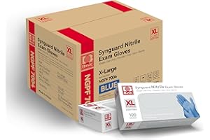 INTCO Basic Medical Blue Nitrile Exam Gloves - Latex-Free & Powder-Free - NGPF 7004 (Case of 1,000), Xtra Large
