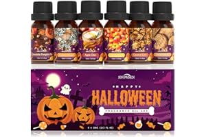 Halloween Essential Oil Set, SNOWSEN Fall Fragrance Oils for Diffuser Oil Scents, Candle Making, Soap Making, Candy Corn, Chocolate Pumpkin Pie, Autumn Wreath, Apple Cider, Caramel Corn,Snickerdoodle