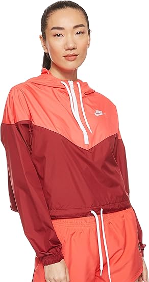 red and white nike windbreaker womens