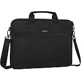 LANDICI 360° Protective Laptop Bag Case 14-15 Inch with Shoulder Strap & Handle, Waterproof Computer Sleeve Cover for MacBook Air/Pro 15, Chromebook 14, Slim Briefcase for Men Women, Black